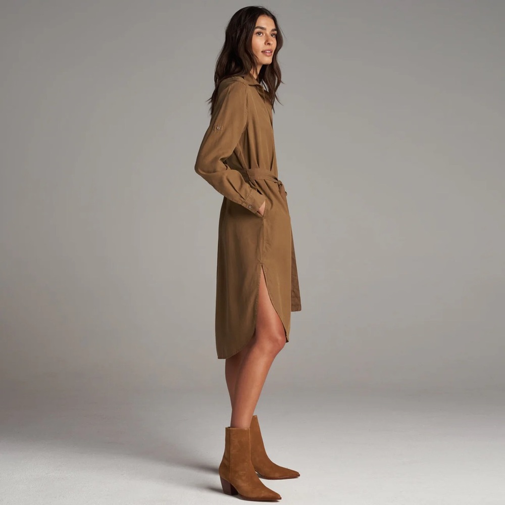 Elegant Tan Midi Dress